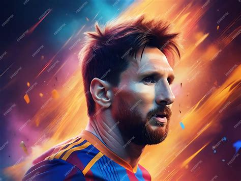 Una Representación Surrealista Y Onírica De Lionel Messi Foto Premium