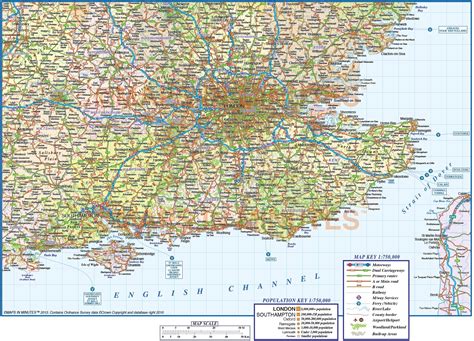Vector South East England Map County Political Road And Rail Map 750k