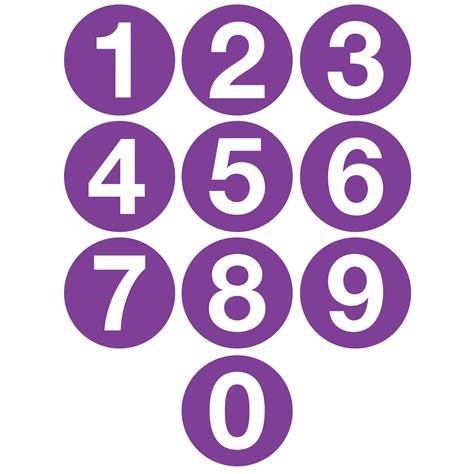 Jumbo Number Printed Labels 4 Purple Carlton Industries