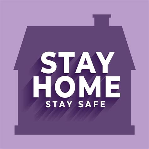 Stay At Home Stay Safe Poster With House Silhouette 1213178 Vector Art