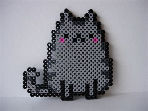 Perler Bead Pusheen Cat Kawaii Cute Kitten Perles Tisser Motifs Perles Hama Billes De Fer