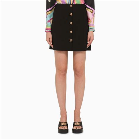 Versace Mini Skirt With Medusa Buttons In Black Lyst