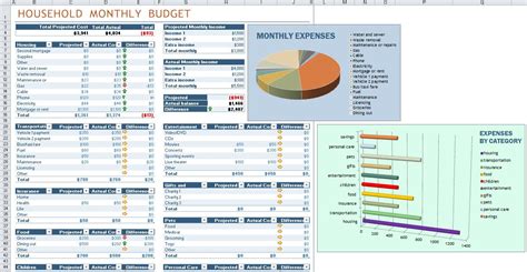 household monthly budget template monthly household budget