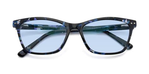 Tortoise Blue Medium Wayfarer Acetate Tinted Sunglasses With Light Blue Sunwear Lenses 17350