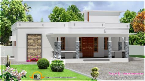 Small House Elevation With 3d Rendering And 2d Drawing Kerala Home