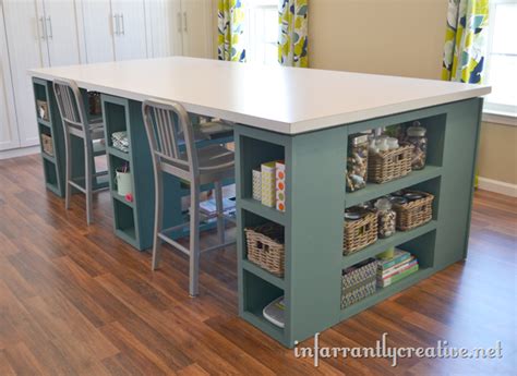 Diy Large Craft Table Step By Step Infarrantly Creative