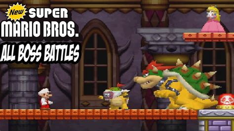 New Super Mario Bros Ds All Bosses No Damage Youtube