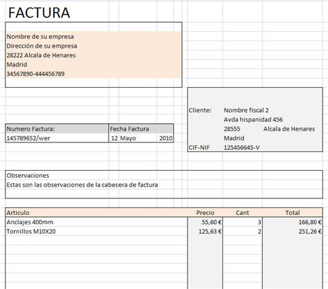 Descargar Plantilla De Factura En Excel Gratis Sample Excel Templates