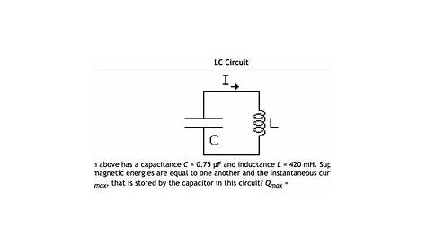 Solved LC Circuit The LC circuit shown above has a | Chegg.com