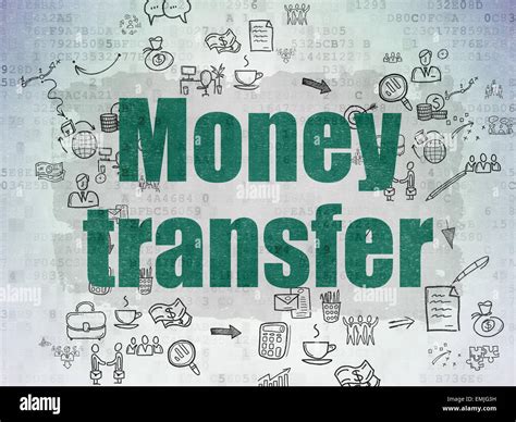 Finance Concept Money Transfer On Digital Background Stock Photo Alamy