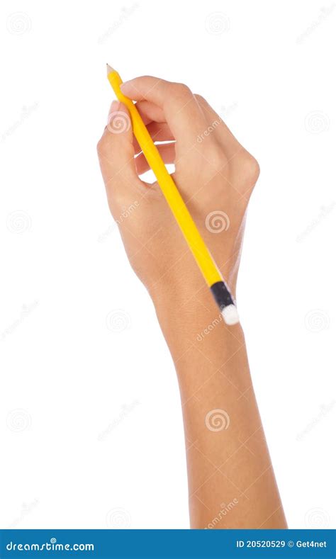 Hand Holding A Pencil Stock Image Image Of Isolated 20520529