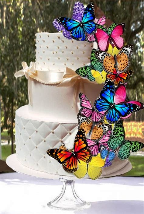 Edible Butterflies Edible Butterfly Wafer Cake Decorations