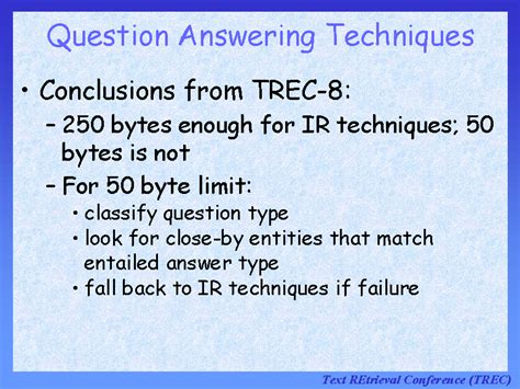 Question Answering Techniques