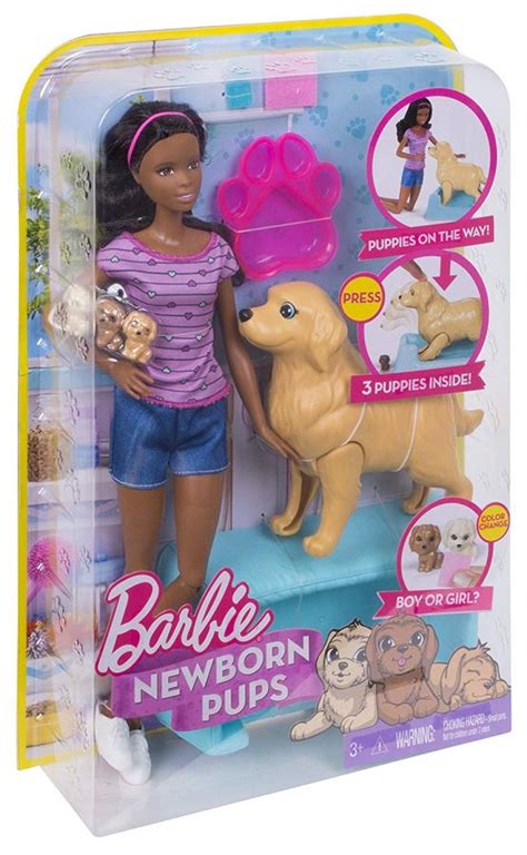 Barbie Newborn Pups Doll And Pets Playset Nrfb Barbie Doll Friends And