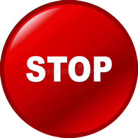 Stop Vector Red Button Stock Vector Illustration Of Pressure 10090773