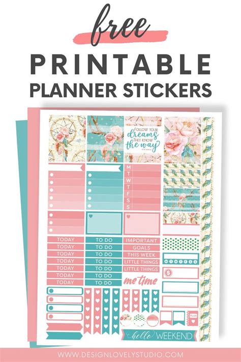 Free Printable Happy Planner Stickers Dreamcatcher Design Lovely