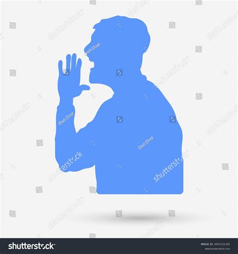 Man Screams Silhouette Isolated Object Vector Stock Vector Royalty