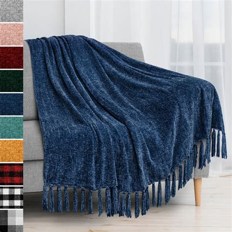 pavilia chenille blanket soft throw blanket for couch sofa bed knit chenille throw blanket for