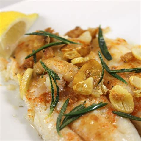 Pan Seared Flounder With Fried Rosemary And Garlic Recipe I Can Cook