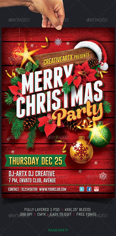 Best Templates Christmas Party Flyer By Creativeartx Graphicriver