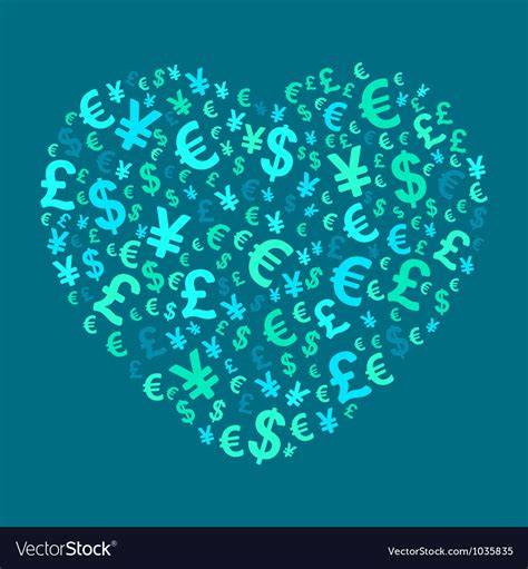 Abstract Money Heart Royalty Free Vector Image