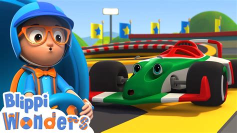 Blippi Meets A Race Car Blippi Wonders Cartoon Learn Abc 123 Fun