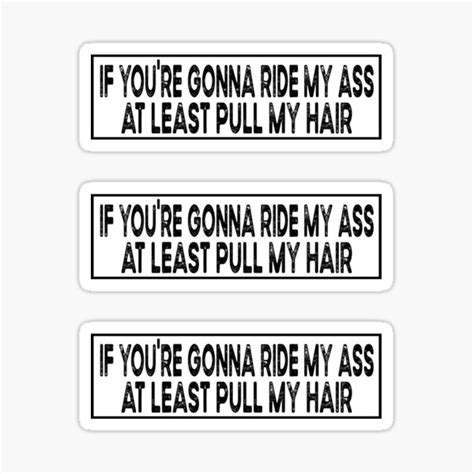 If Youre Gonna Ride My Ass At Least Pull My Hair Set Of Funny Car Bumper Pack Sticker For