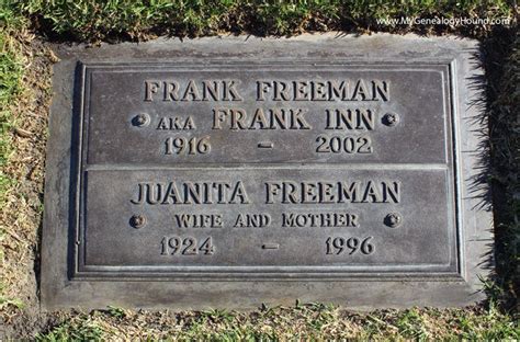 Frank Inn Or Frank Freeman Famed Animal Trainer Grave And Tombstone