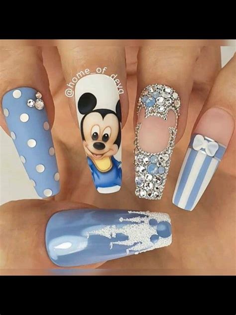Mickey Mouse Mickey Nails Disney Acrylic Nails Long Acrylic Nails