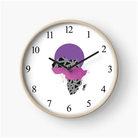 Purple Map Of Africa Pattern Clock By Ikonolexiart Africa Map Clock