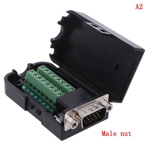Buy D Sub Db15 Vga Male 3 Rows 15 Pin Plug Breakout Terminals Connector