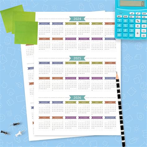 3 Year Calendar Printable