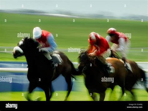 Horse Racing Ireland Jockeys Racing Their Horses Stock Photo Alamy