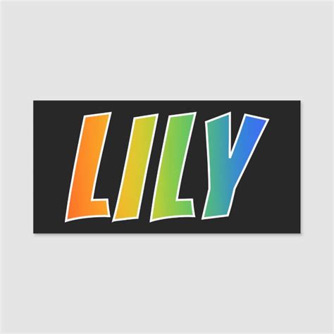 First Name Lily Fun Rainbow Coloring Name Tag Zazzle