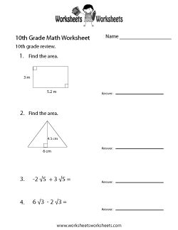 Class 10 maths ncert solutions are prepared per cbse marking scheme. 10th Grade Math Worksheets - Free Printable Worksheets for Teachers and Kids (With images ...