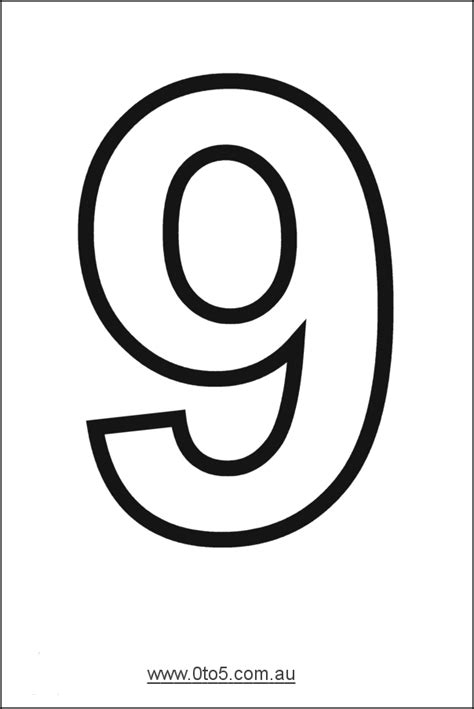 Number Nine Printable Template Printable Numbers