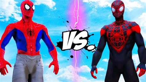 Spider Man Vs Miles Morales Into The Spider Verse Youtube