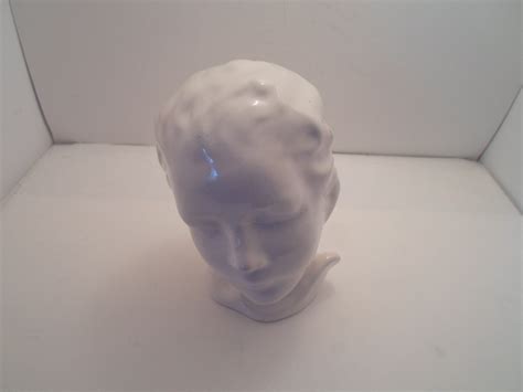 Art Deco Glazed Ceramic Young Child Head Bust Decorator Chic City Cool