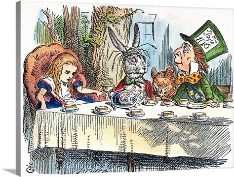 Alice S Mad Tea Party 1865 Alice S Adventures In Wonderland Wall Art Canvas Prints Framed