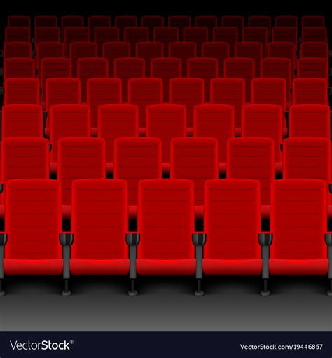 Realistic Cinema Hall Red Seats Movie Theater Vector Image