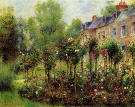 Renoir The Rose Garden At Wargemont 1879 Olio Su Tela