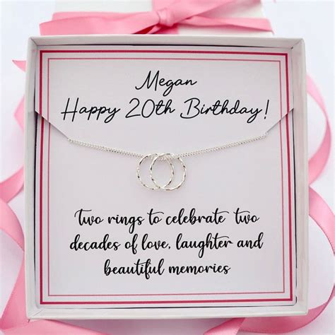 20th Birthday Necklace 20th Birthday T For Her Girl Women Etsy