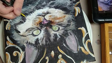 Acrylic Painting Cat Portrait Timelapse Youtube
