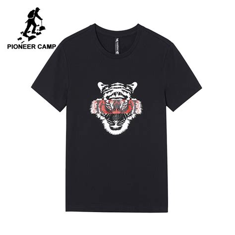 Pioneer New Summer Short Sleeve T Shirt Men Brand Clothing Casual Tiger