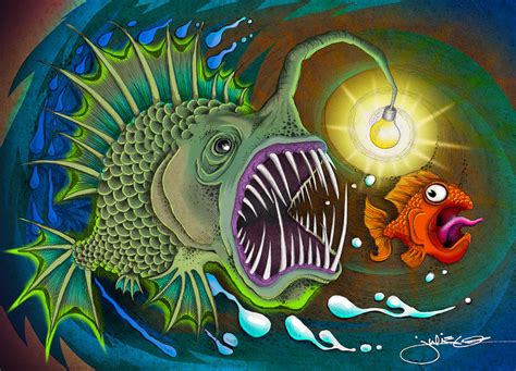 Angler Fish Drawing By Julie Oakes Fine Art America