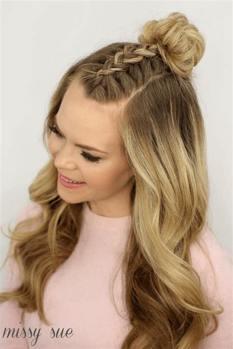 It can created on short or medium length hair. Mohawk Braid Top Knot | Overnight hairstyles, Hair styles ...