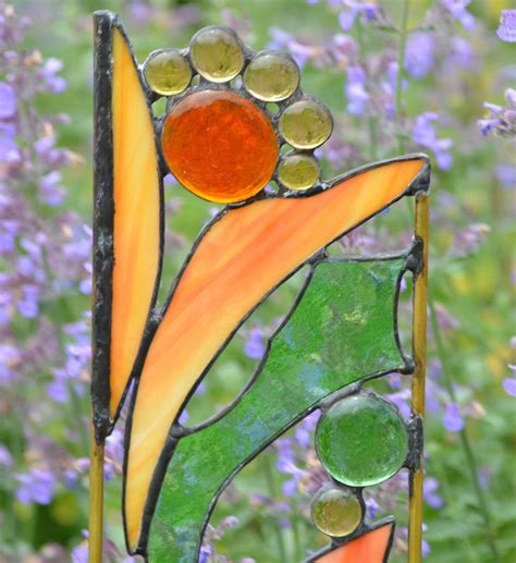 Glass Garden Art Garden Decor Glass Art Art Stained Stained Glass
