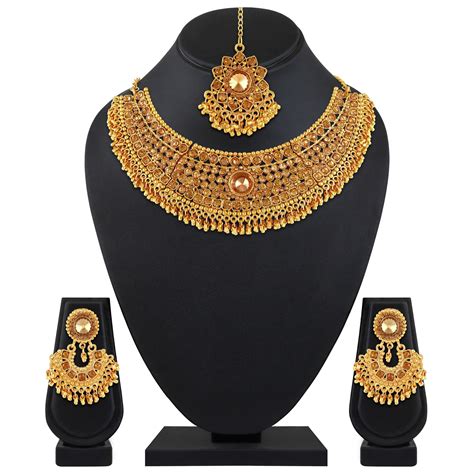 asmitta traditional gold plated choker style necklace set for women buy asmitta traditional