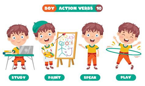 Premium Vector Action Verbs For Children Education