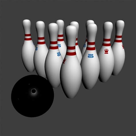 3d Model Official Bowling Ball Pins Vr Ar Low Poly Max Obj 3ds Fbx